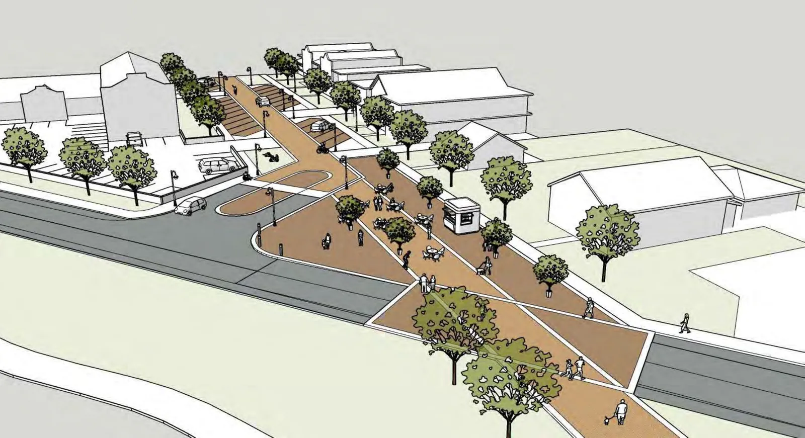 Three-dimensional massing study of the proposed Second Avenue streetscape